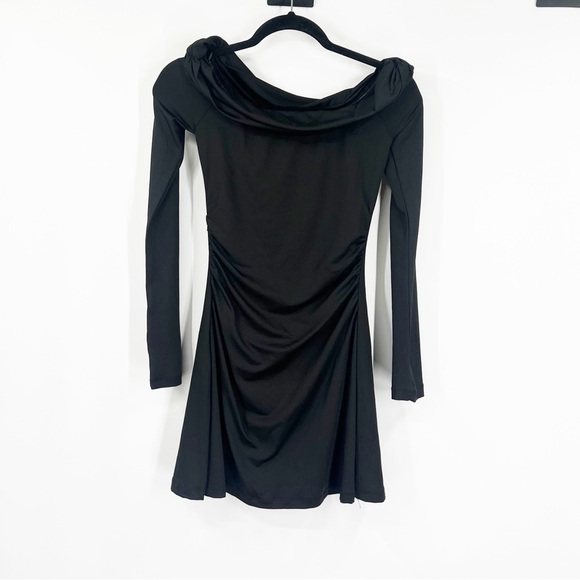 NIA Revolve Black Off-the-Shoulder Long Sleeve Dress - Picture 1 of 6